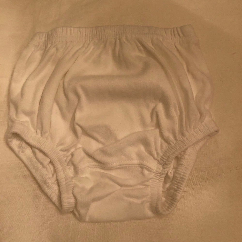 White cotton diaper cover 3 - 6 months